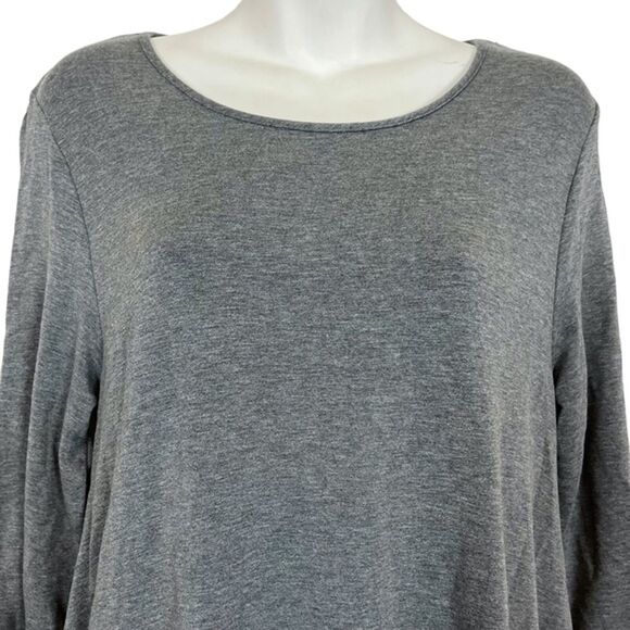 Garnet Hill Gray Jersey Knit Oversized Loose Top Casual Longline Lagenlook M - Picture 2 of 16